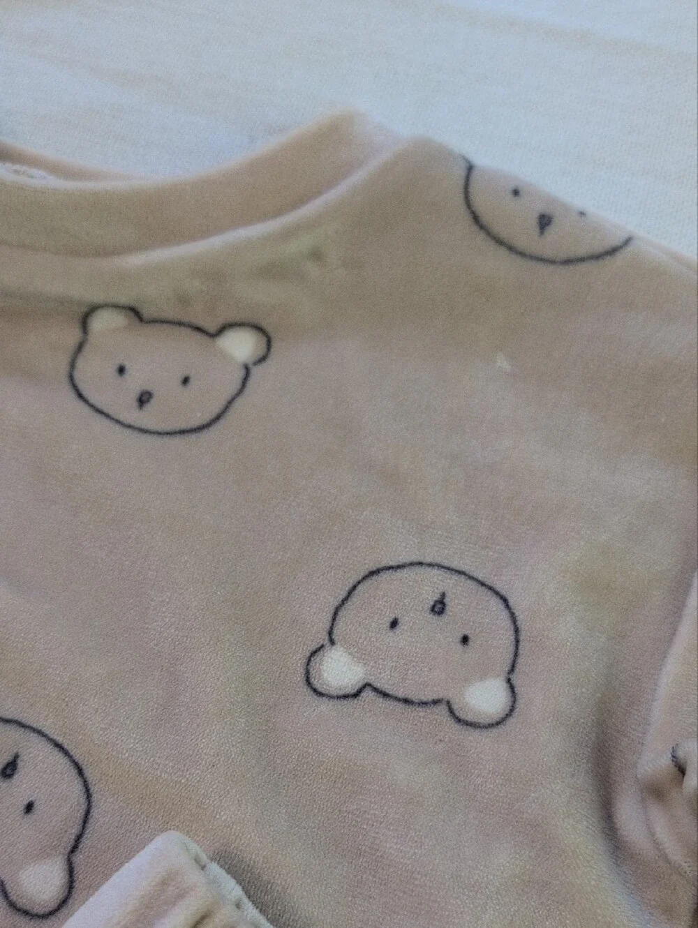 Baby Bear Print Two-Piece Set - Cream